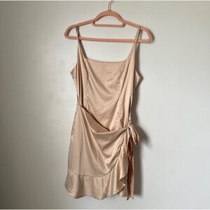 princess polly champagne satin mini dress